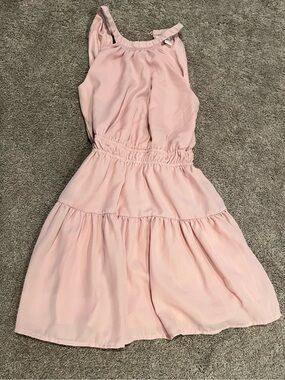 Boutique Japna Blush Pink Tiered Dress, Small